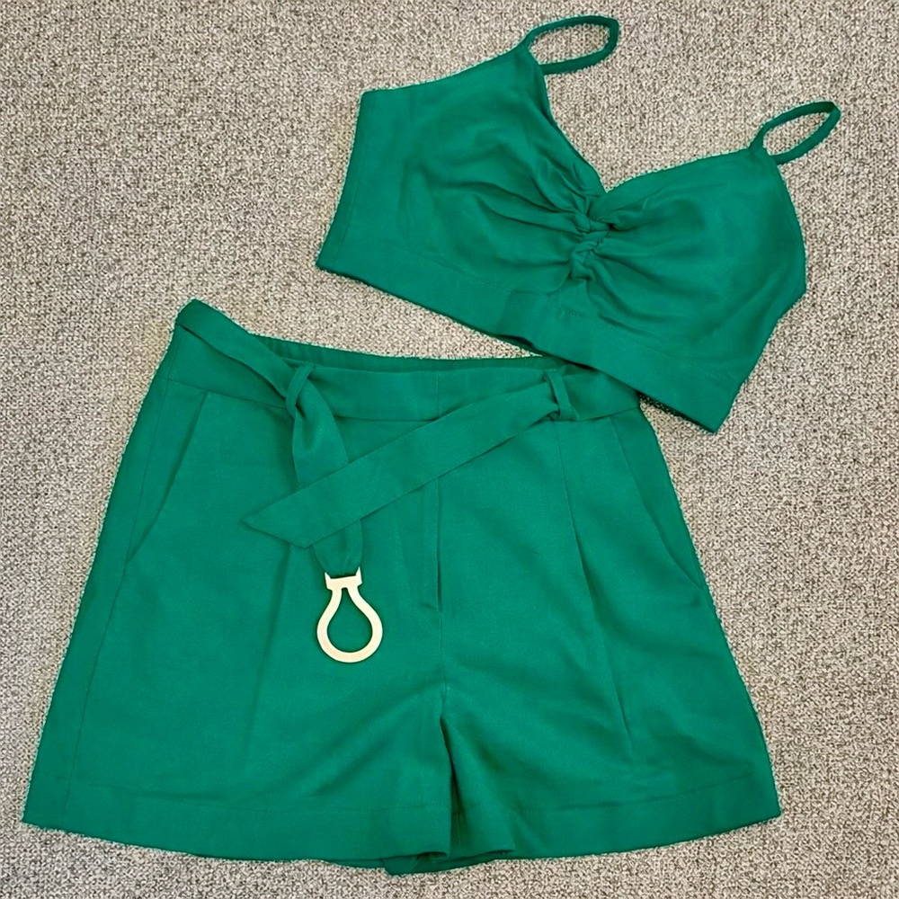 House of Harlow 1960 Emerald Green Two-Piece Jumpsuit Set